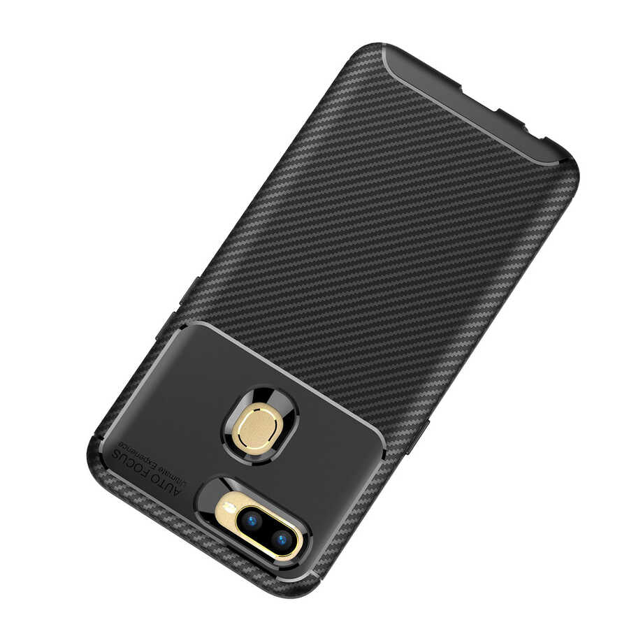 Oppo A5S Kılıf Zore Negro Silikon Kapak Kahverengi