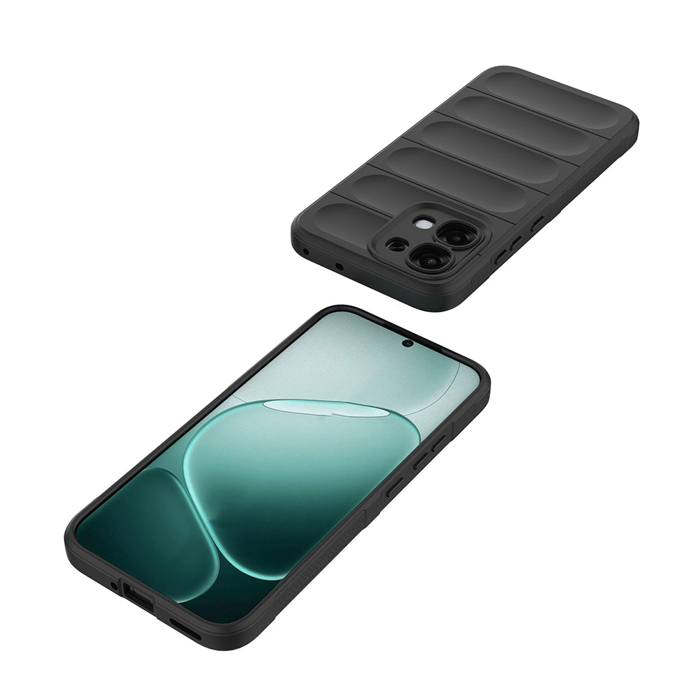 Oppo A6 Pro Kılıf Esnek TPU Oyuklu Arka Yüzey Tasarımlı Etnik Silikon Kapak Siyah