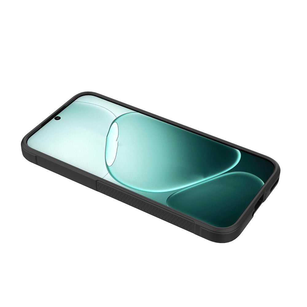 Oppo A6 Pro Kılıf Esnek TPU Oyuklu Arka Yüzey Tasarımlı Etnik Silikon Kapak Siyah