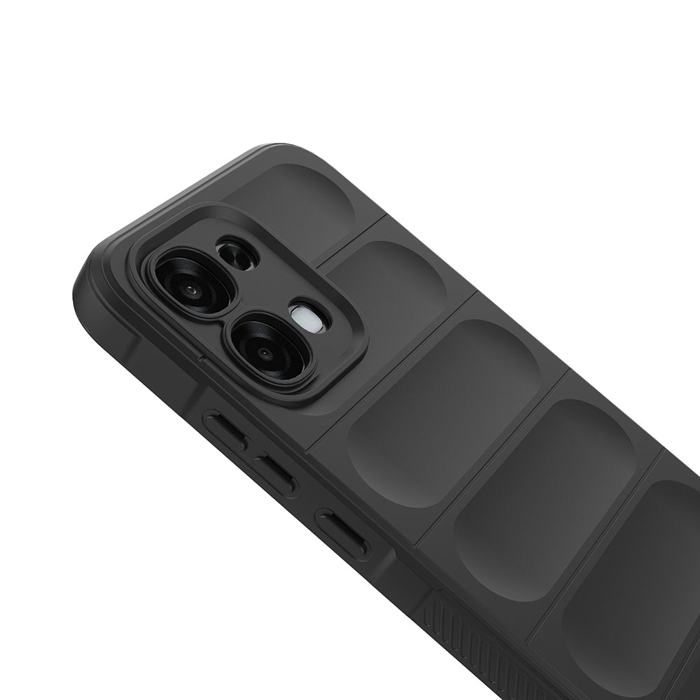 Oppo A6 Pro Kılıf Esnek TPU Oyuklu Arka Yüzey Tasarımlı Etnik Silikon Kapak Siyah