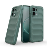 Oppo A6 Pro Kılıf Esnek TPU Oyuklu Arka Yüzey Tasarımlı Etnik Silikon Kapak Koyu Yeşil