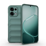 Oppo A6 Pro Kılıf Esnek TPU Oyuklu Arka Yüzey Tasarımlı Etnik Silikon Kapak Koyu Yeşil