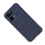 Oppo A6 Pro Kılıf Esnek TPU Oyuklu Arka Yüzey Tasarımlı Etnik Silikon Kapak Lacivert