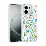 Oppo A6 Pro Kılıf Kamera Korumalı Desenli Zore Klip Kapak Mavi Lale
