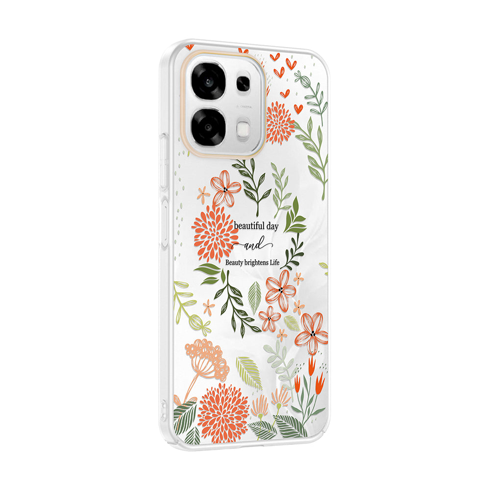 Oppo A6 Pro Kılıf Kamera Korumalı Desenli Zore Klip Kapak Beautiful