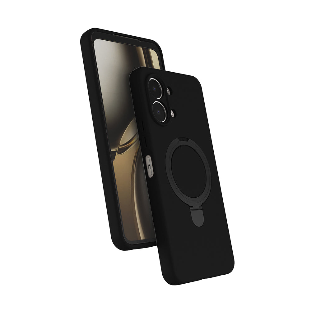 Oppo A6 Pro Kılıf M-safe Şarj Özellikli Standlı Samara Kapak Siyah