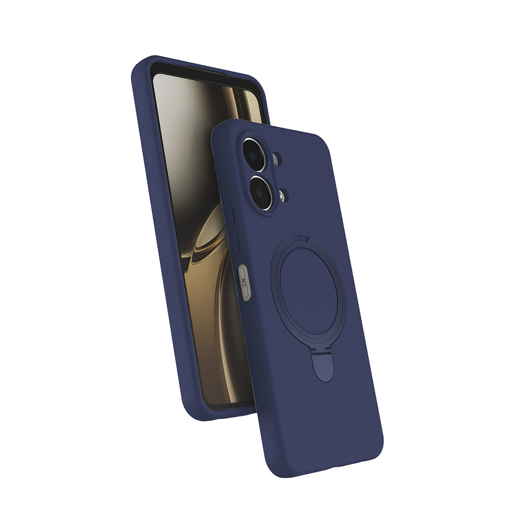 Oppo A6 Pro Kılıf M-safe Şarj Özellikli Standlı Zore Samara Kapak Pembe