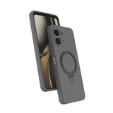 Oppo A6 Pro Kılıf M-safe Şarj Özellikli Standlı Samara Kapak Titanyum-Gri