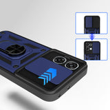 Oppo A6 Pro Kılıf Magnetik Standlı Kamera Korumalı Zore Sürgülü Vega Kapak Siyah