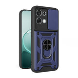 Oppo A6 Pro Kılıf Magnetik Standlı Kamera Korumalı Zore Sürgülü Vega Kapak Siyah