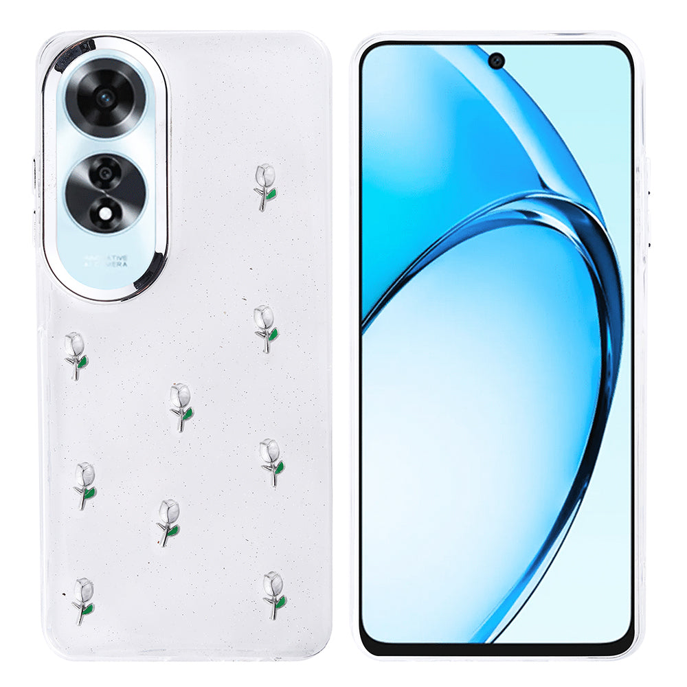 Oppo A60 Kılıf Airbag Tasarımlı Simli Şeffaf Zore Kutup Kapak Yıldız