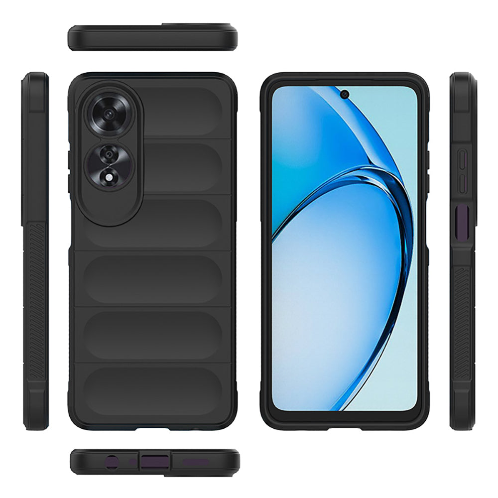 Oppo A60 Kılıf Esnek TPU Oyuklu Arka Yüzey Tasarımlı Zore Etnik Silikon Kapak Siyah