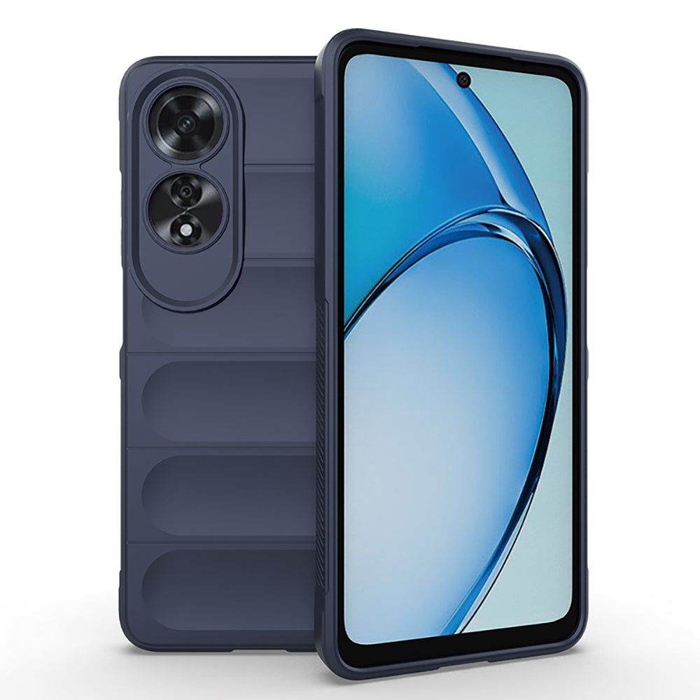 Oppo A60 Kılıf Esnek TPU Oyuklu Arka Yüzey Tasarımlı Zore Etnik Silikon Kapak Lacivert