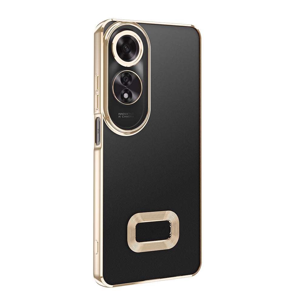 Oppo A60 Kılıf Kamera Korumalı Logo Gösteren Zore Omega Kapak Siyah