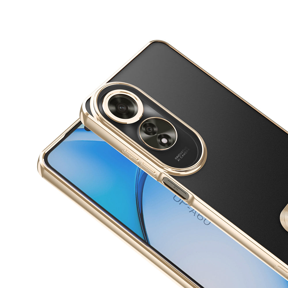 Oppo A60 Kılıf Kamera Korumalı Logo Gösteren Zore Omega Kapak Siyah