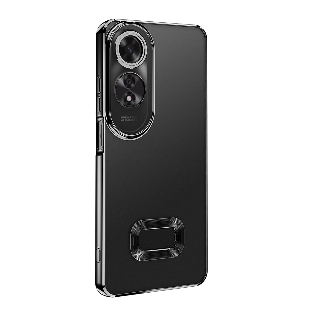 Oppo A60 Kılıf Kamera Korumalı Logo Gösteren Zore Omega Kapak Gümüş