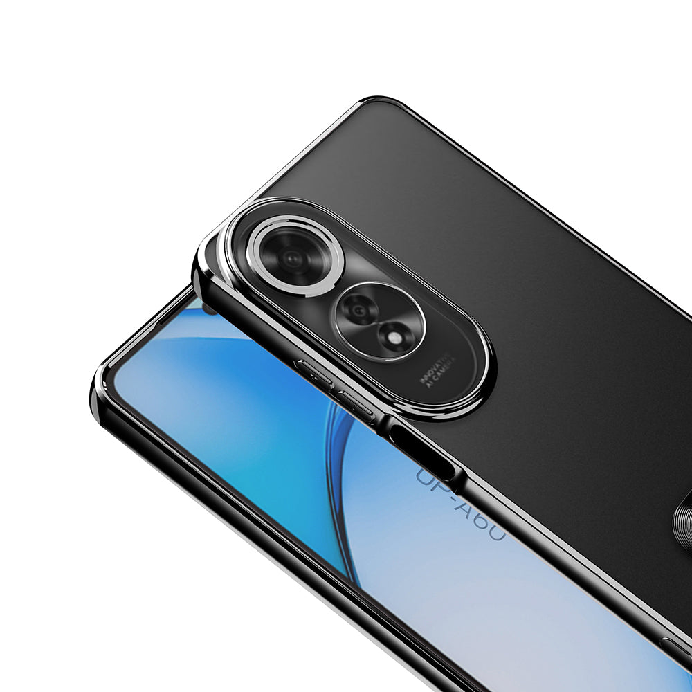 Oppo A60 Kılıf Kamera Korumalı Logo Gösteren Zore Omega Kapak Gümüş