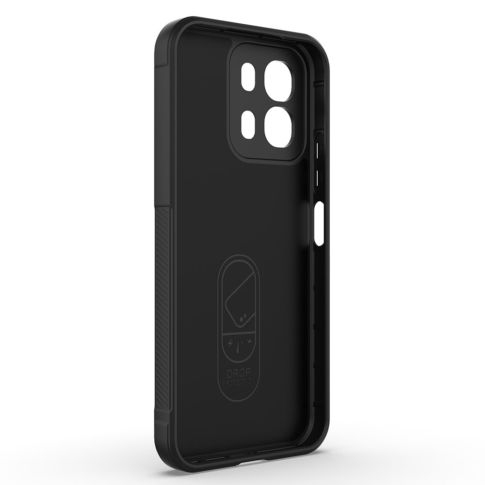 Oppo A6T Kılıf Esnek TPU Oyuklu Arka Yüzey Tasarımlı Zore Etnik Silikon Kapak Siyah