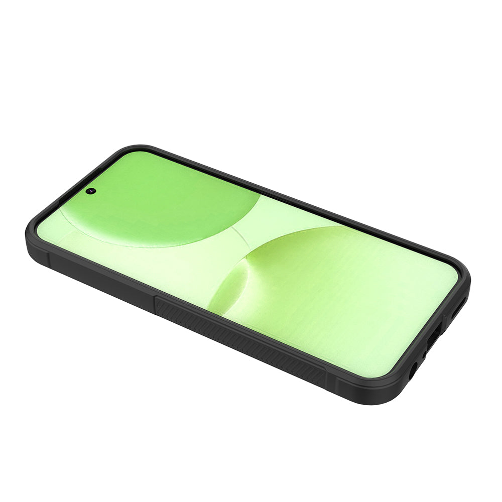 Oppo A6T Kılıf Esnek TPU Oyuklu Arka Yüzey Tasarımlı Etnik Silikon Kapak Siyah