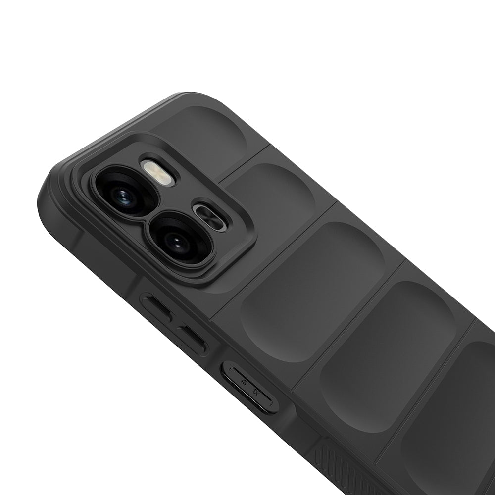 Oppo A6T Kılıf Esnek TPU Oyuklu Arka Yüzey Tasarımlı Zore Etnik Silikon Kapak Siyah