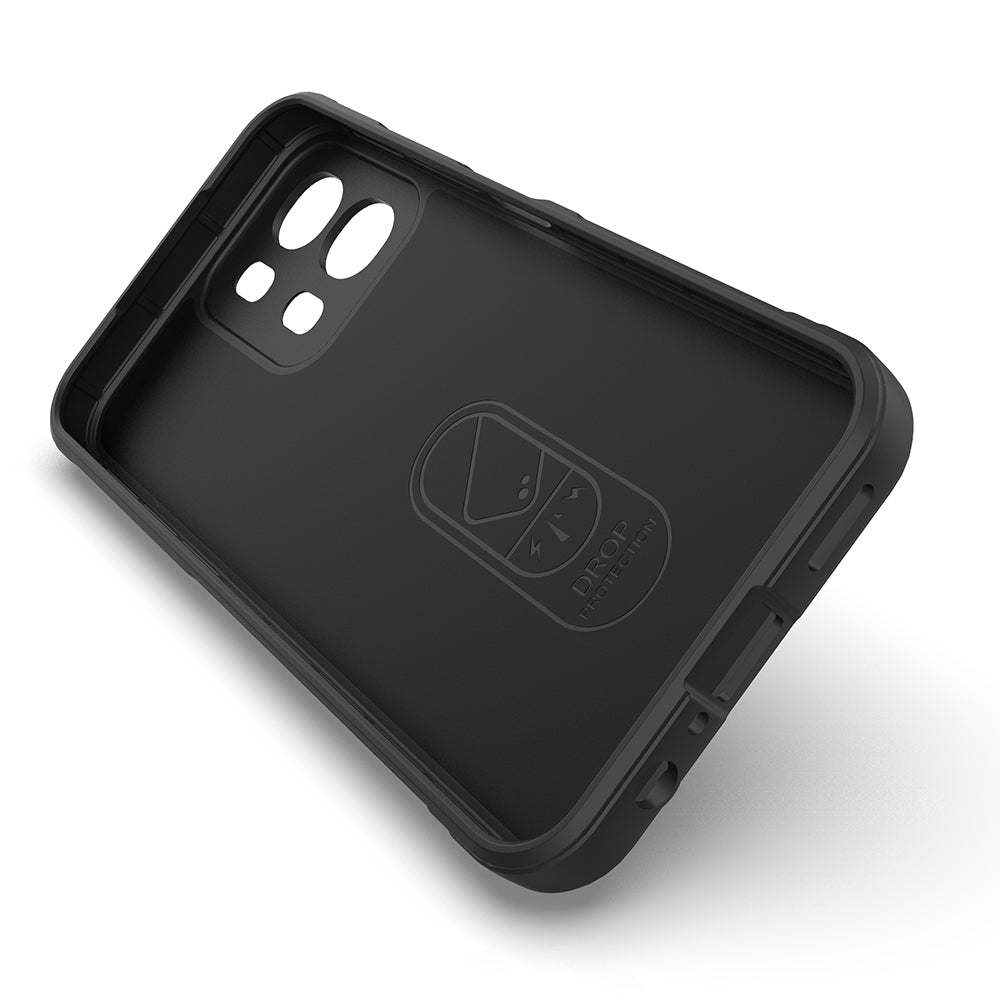 Oppo A6T Kılıf Esnek TPU Oyuklu Arka Yüzey Tasarımlı Etnik Silikon Kapak Siyah