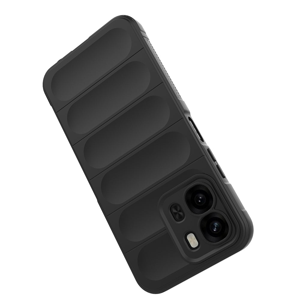 Oppo A6T Kılıf Esnek TPU Oyuklu Arka Yüzey Tasarımlı Zore Etnik Silikon Kapak Siyah