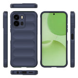 Oppo A6X Kılıf Esnek TPU Oyuklu Arka Yüzey Tasarımlı Zore Etnik Silikon Kapak Lacivert