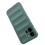 Oppo A6X Kılıf Esnek TPU Oyuklu Arka Yüzey Tasarımlı Etnik Silikon Kapak Koyu Yeşil