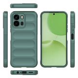 Oppo A6X Kılıf Esnek TPU Oyuklu Arka Yüzey Tasarımlı Zore Etnik Silikon Kapak Koyu Yeşil
