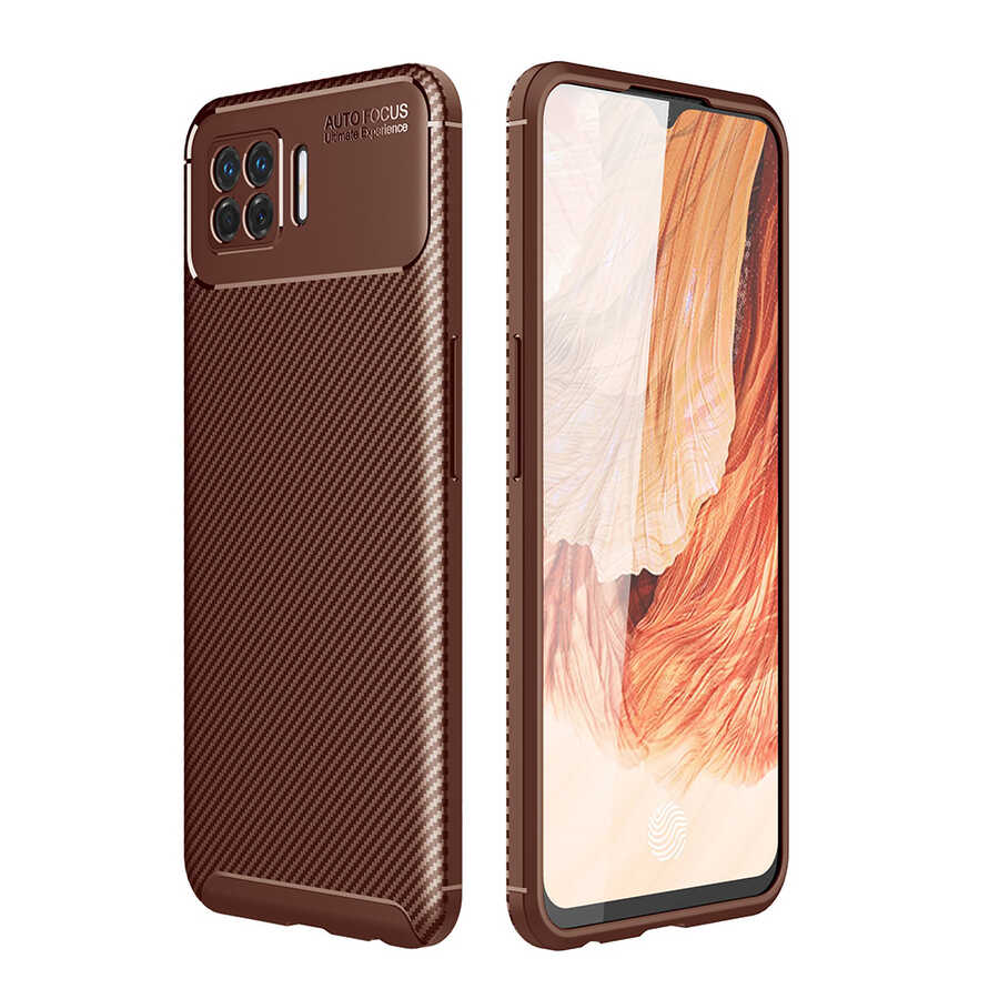 Oppo A73 Kılıf Zore Negro Silikon Kapak Kahverengi