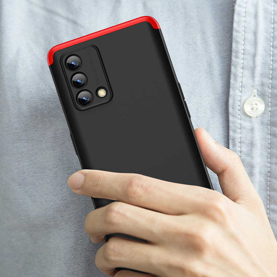 Oppo A74 4G Kılıf Zore Ays Kapak Siyah-Gri