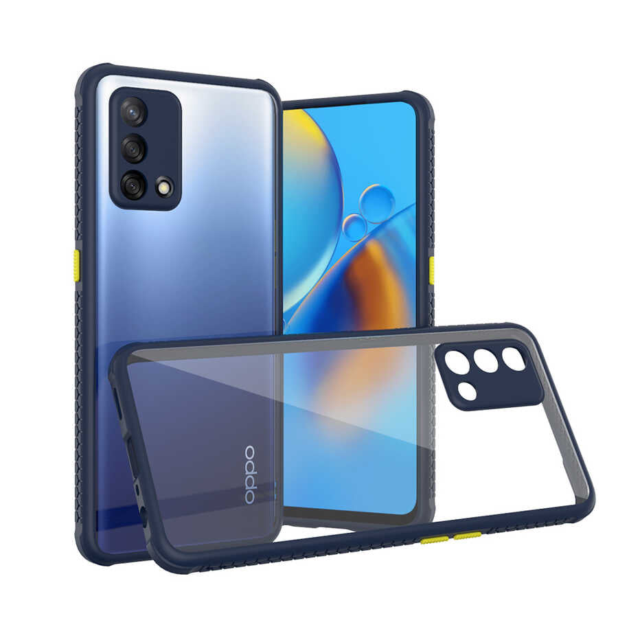 Oppo A74 4G Kılıf Zore Kaff Kapak Lacivert