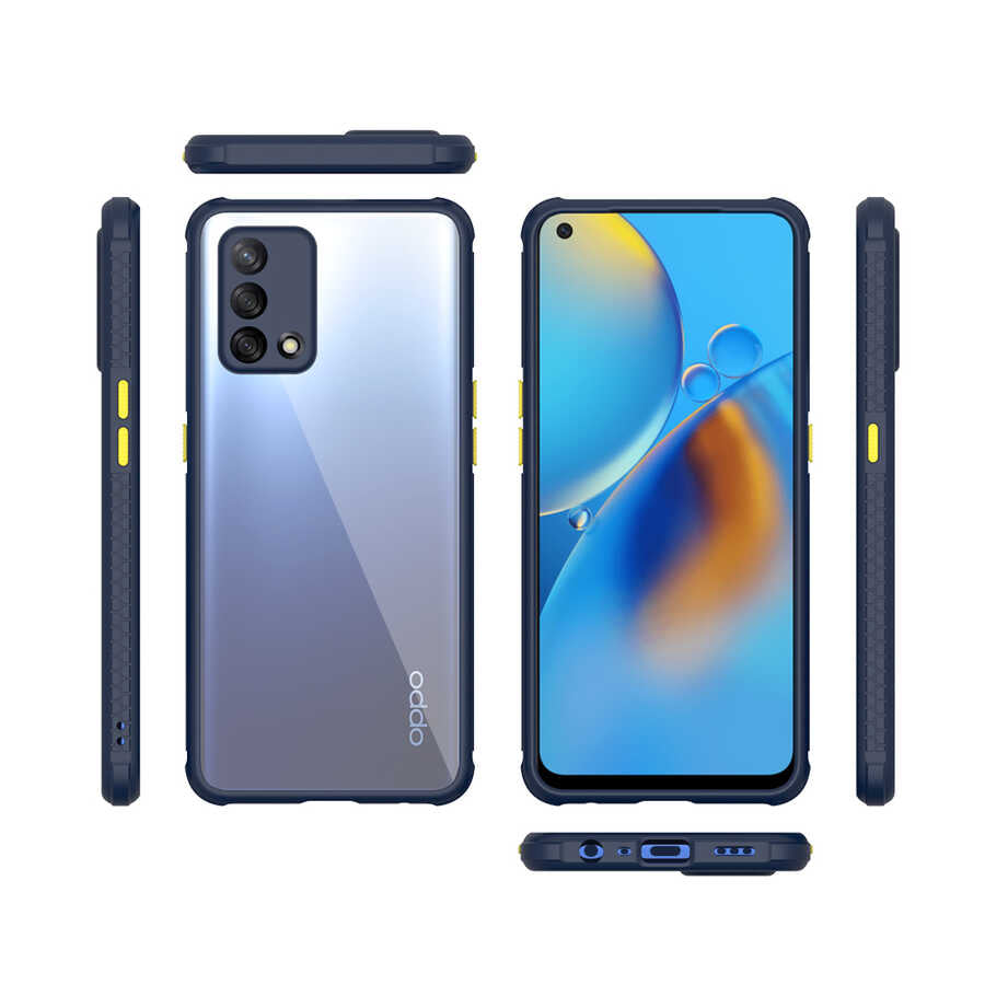 Oppo A74 4G Kılıf Zore Kaff Kapak Lacivert