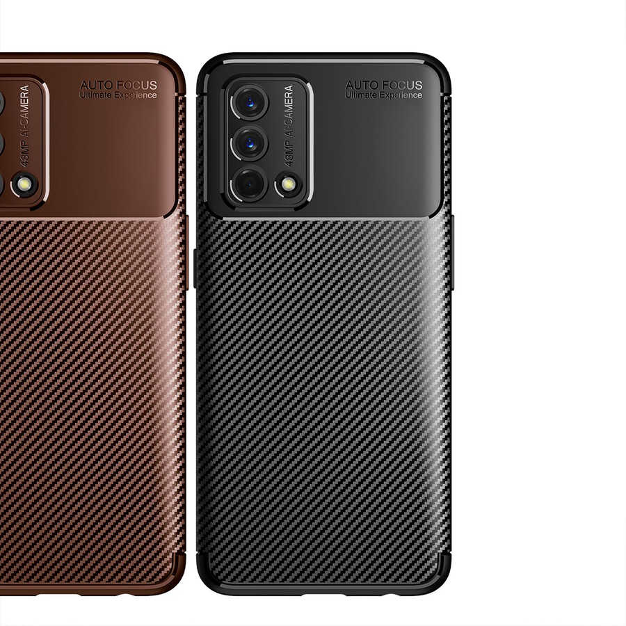 Oppo A74 4G Kılıf Zore Negro Silikon Kapak Kahverengi