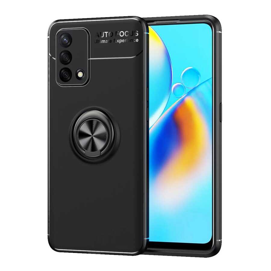Oppo A74 4G Kılıf Zore Ravel Silikon Kapak Siyah
