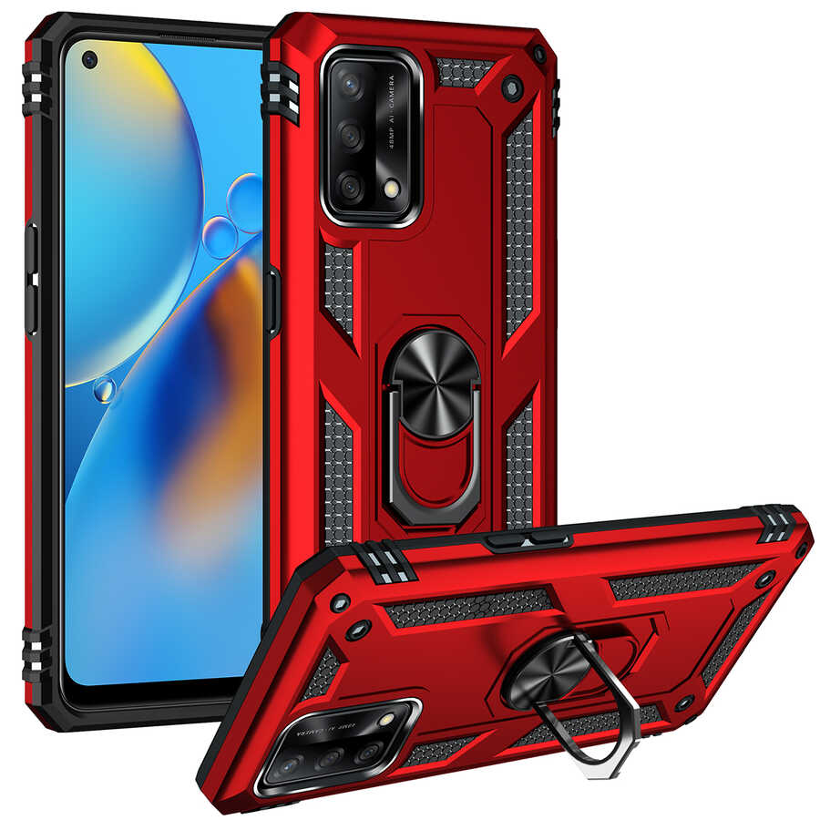Oppo A74 4G Kılıf Zore Vega Kapak Kırmızı