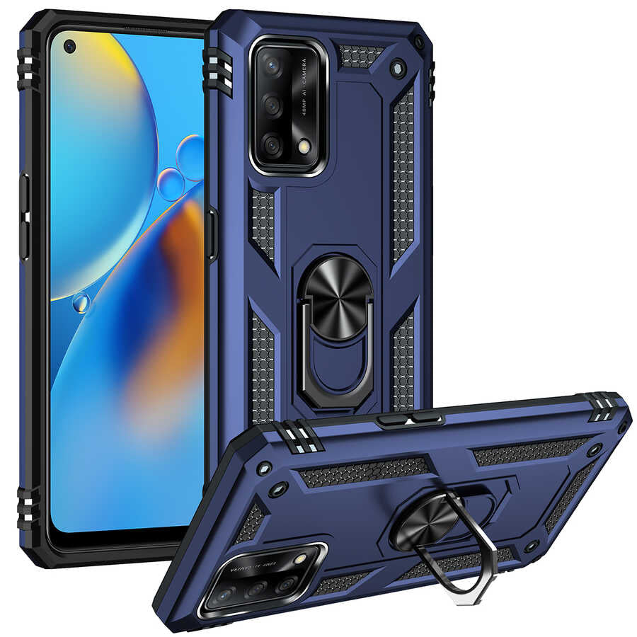 Oppo A74 4G Kılıf Zore Vega Kapak Mavi
