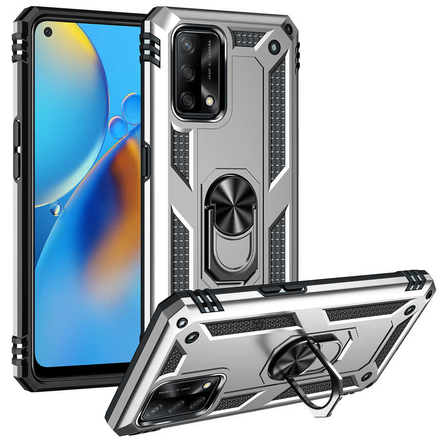 Oppo A74 4G Kılıf Zore Vega Kapak Gri