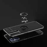 Oppo A76 Kılıf Zore Ravel Silikon Kapak Siyah-Kırmızı