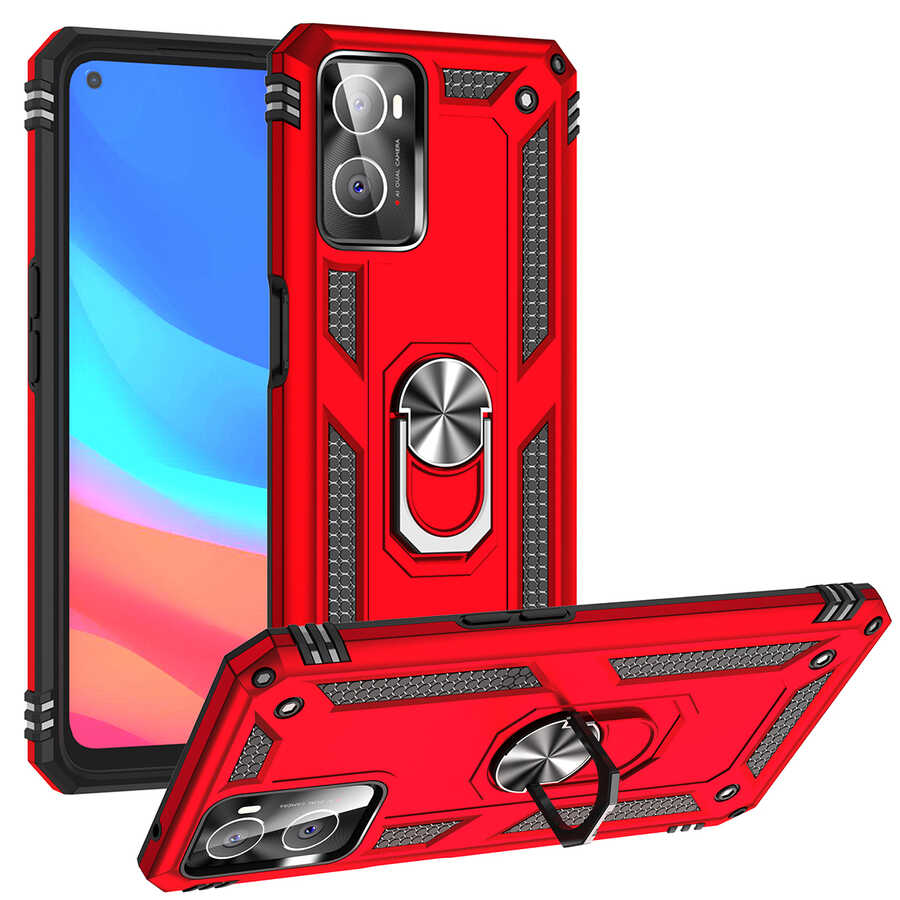 Oppo A76 Kılıf Zore Vega Kapak Siyah