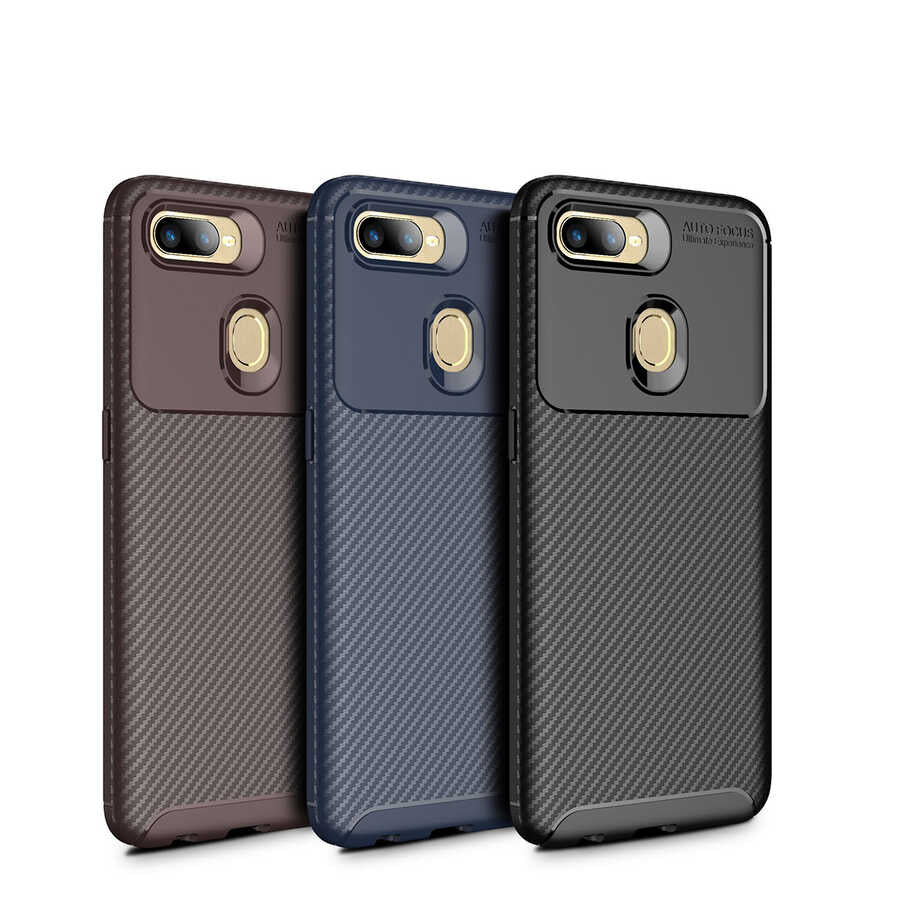 Oppo A7X Kılıf Zore Negro Silikon Kapak Kahverengi