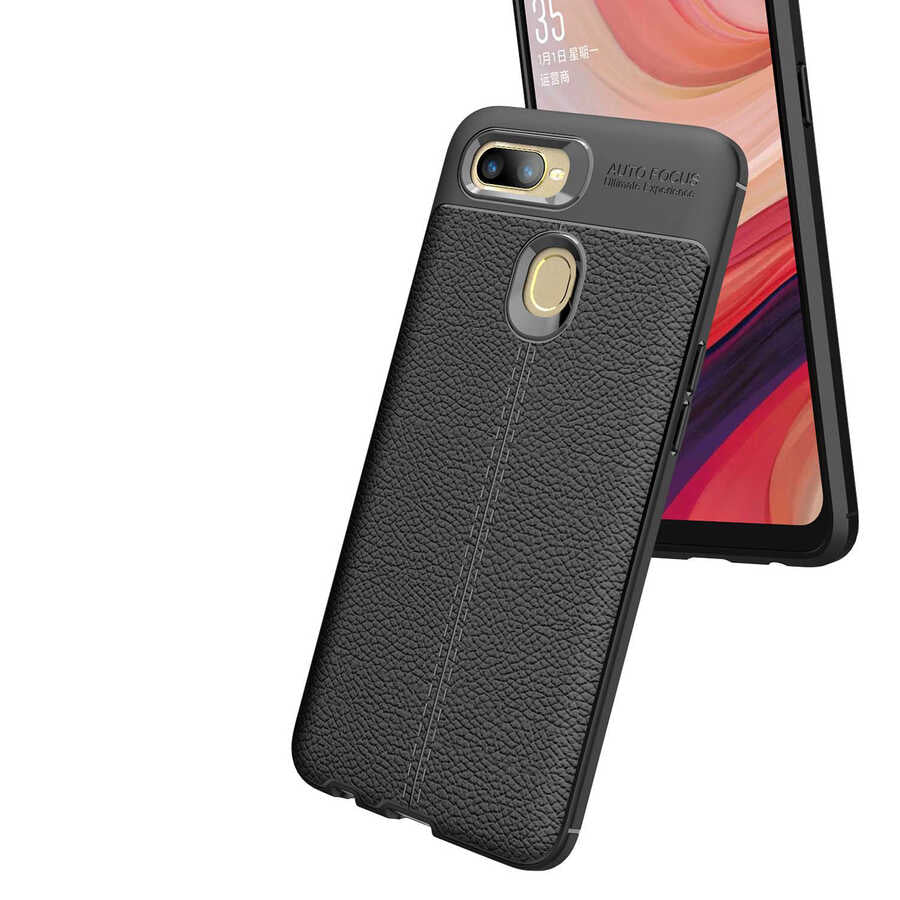 Oppo A7X Kılıf Zore Niss Silikon Kapak Lacivert