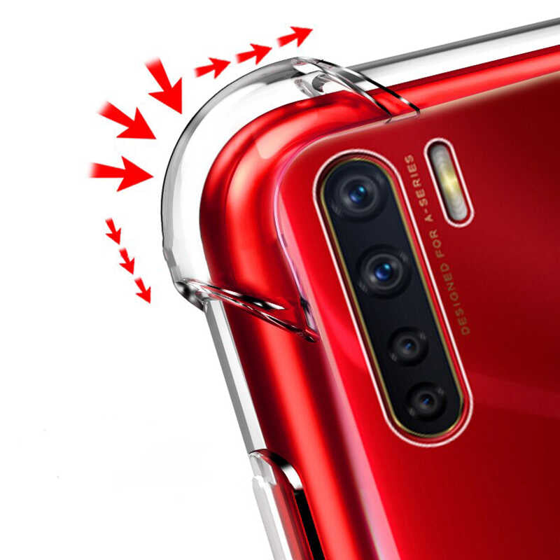 Oppo A91 Kılıf Zore Nitro Anti Shock Silikon Renksiz