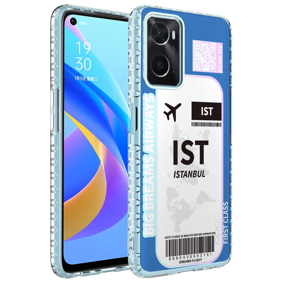 Oppo A96 4G Kılıf Airbag Kenarlı Renkli Desenli Silikon Zore Elegans Kapak NO4