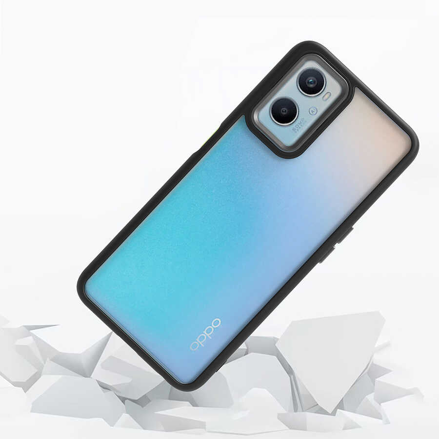 Oppo A96 4G Kılıf Zore Flora Kapak Mavi