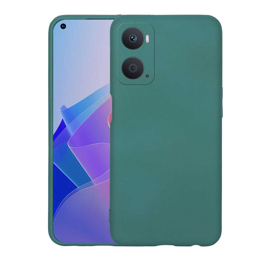 Oppo A96 4G Kılıf Zore Mara Lansman Kapak Koyu Yeşil