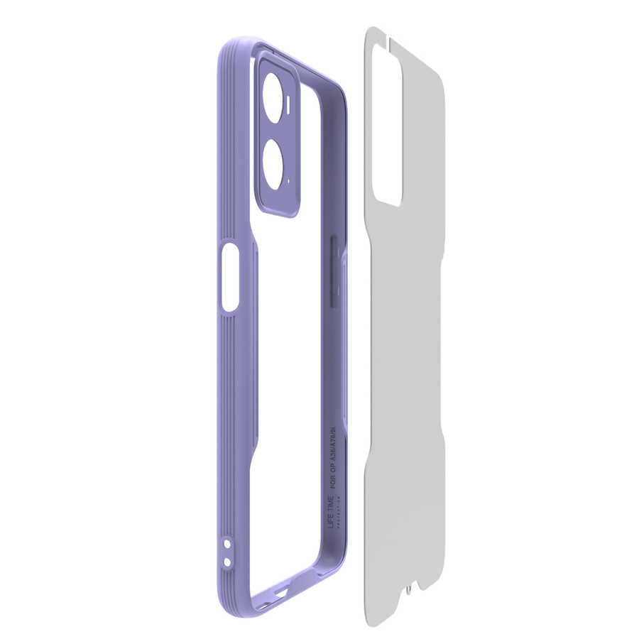 Oppo A96 4G Kılıf Zore Parfe Kapak Siyah