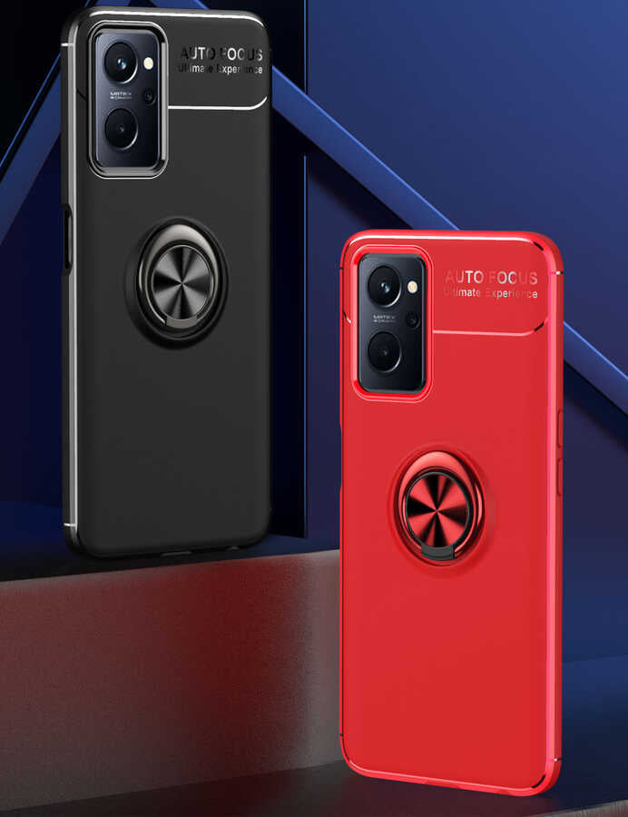 Oppo A96 4G Kılıf Zore Ravel Silikon Kapak Siyah