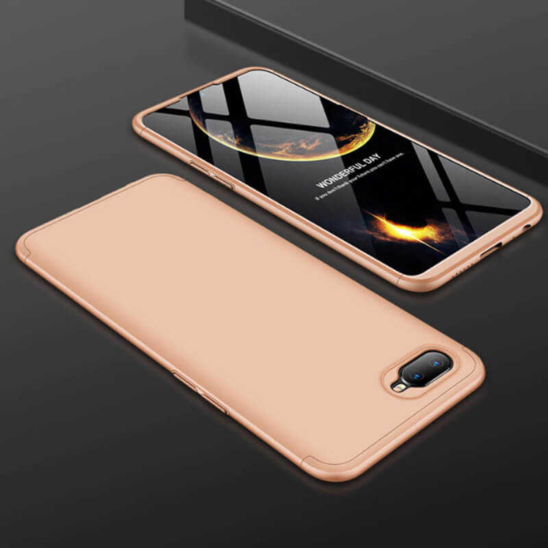 Oppo AX7 Kılıf Zore Ays Kapak Gold