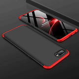 Oppo AX7 Kılıf Zore Ays Kapak Siyah-Kırmızı